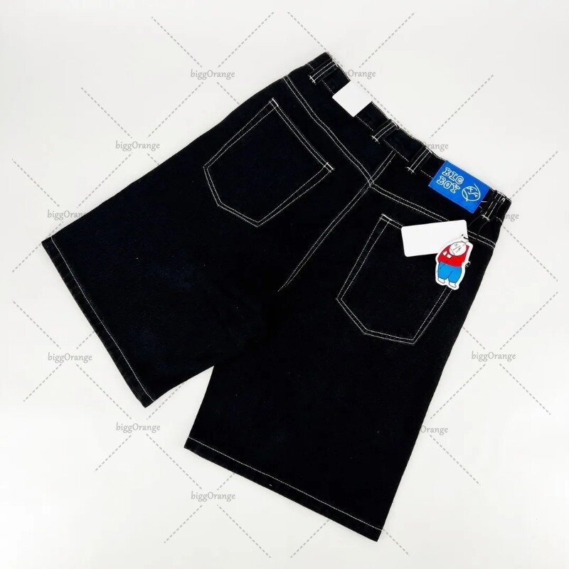 سراويل جينز متعددة الاستخدامات للشارع الأوروبي وأمريكي للرجال والنساء ، ملابس كاجوال فضفاضة ، جينز مطبوع أنيمي متعدد الجيوب ، Y2K