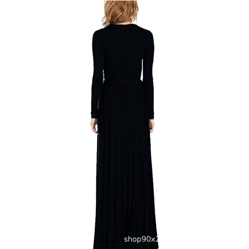 تنورة أرضية v-v-rome ، فستان طويل كلاسيكي ، فستان كلاسيكي مثير ، بأكمام أحادية اللون