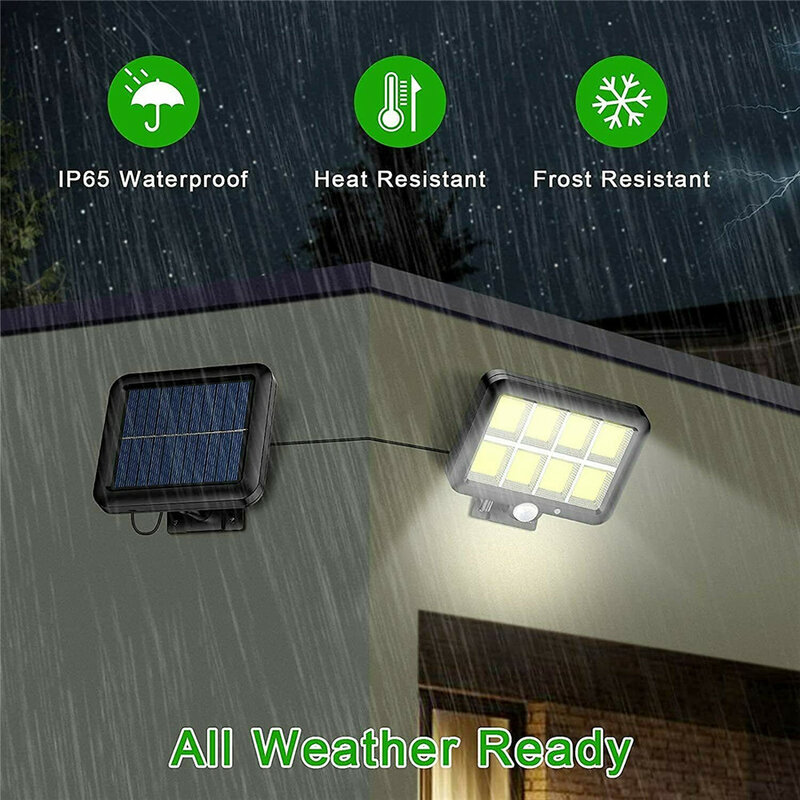 COB LED تعمل بالطاقة الشمسية ضوء في الهواء الطلق PIR محس حركة مقاوم للماء جدار الطوارئ إضاءة أمان الشوارع لتزيين الحديقة