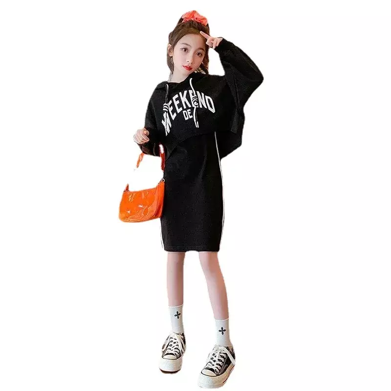 رباط حرف علوي بهودي متعدد الاستخدامات ، تنورة مستقيمة لفتاة مراهقة ، صغار ، كوريا ، قطعتان ، الربيع ، الخريف ،