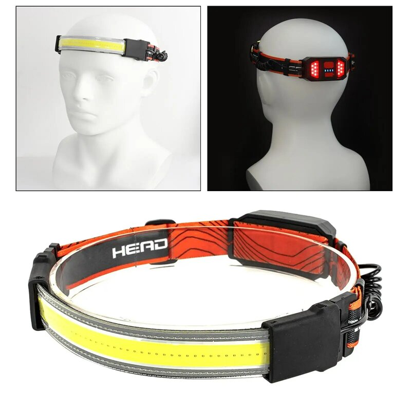USB COB + LED شريط رأس مرن ، كشافات ، الشعلة ، شريط مصباح يدوي ، 3 طرق