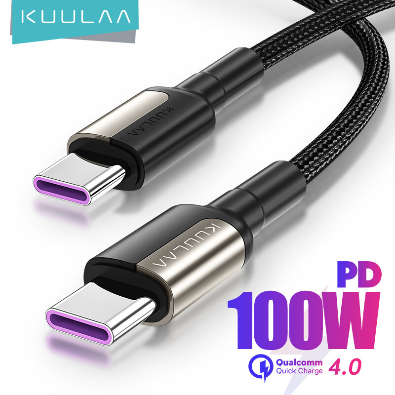 KUULAA-USB نوع C كابل آيفون 15 سامسونج ماك بوك باد شاومي ، PD 100 واط سريع شاحن الحبل ، USBC لنوع-C