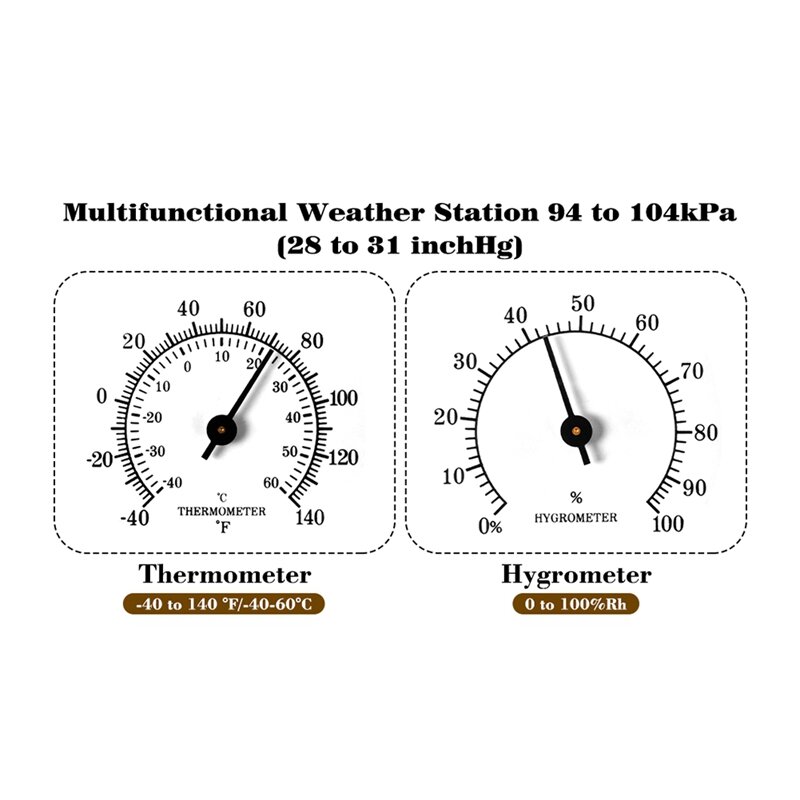 دائم محطة الطقس الرطوبة متر ، 3 في 1 بارومتر ، ميزان الحرارة ، الرطوبة ، الضغط الجوي ، مقياس درجة الحرارة ، في الهواء الطلق