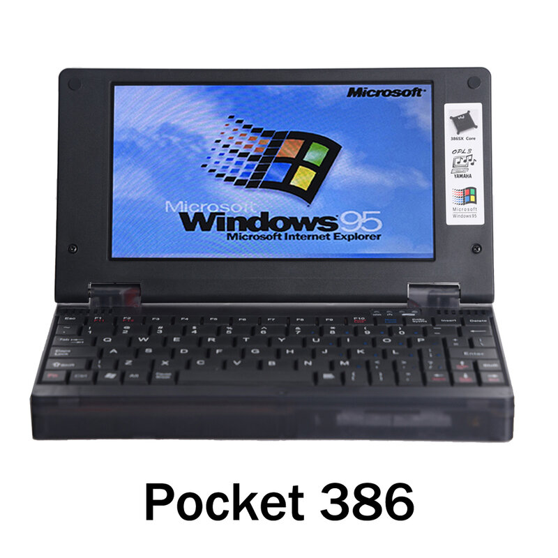 كمبيوتر محمول ريترو للجيب ، بطاقة صوت ، شاشة VGA IPS ، ماوس مدمج ، Windows95 ، نظام دوس ، OPL3