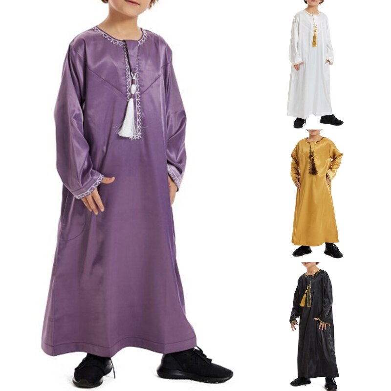 عباية إسلامية، رداء إسلامي، فساتين الجلابة، قميص مزخرف بسيط، فستان عربي للمراهقين، ملابس عرقية، هدية