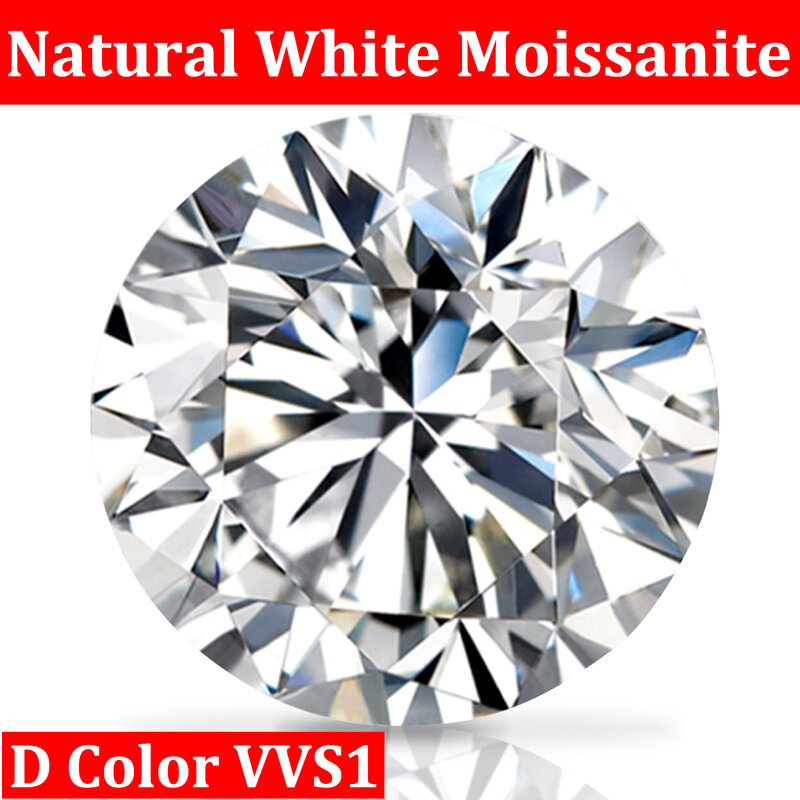 أبيض طبيعي D اللون معتمد مويسانيتي حجر جرا أحجار كريمة فضفاضة محفورة مع رمز D اللون VVS1 قطع مستديرة تمرير الماس اختبار