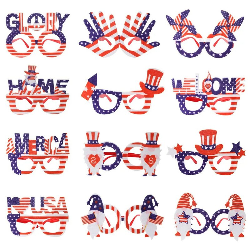 عيد الاستقلال نظارات الكبار الأطفال الطرف الديكور اليوم الوطني الإبداعية لعبة هدية قبعة العلم نظارات أحب USA المنزل