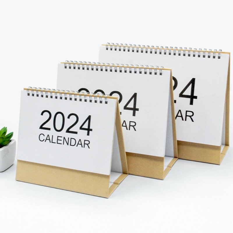 2024 تقويم مكتبي صغير لتزيين المكاتب المنزلية لمخطط الجدول الزمني اليومي