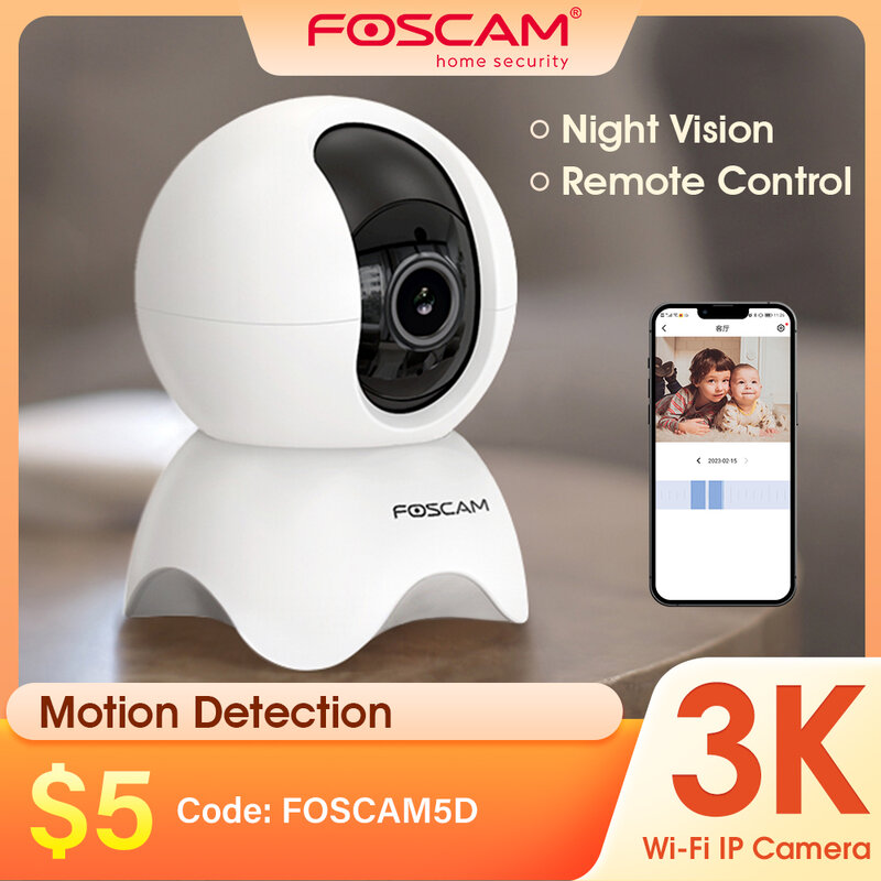 كاميرا Foscam-Super HD WiFi ، تتبع بشري AI ، مراقبة الطفل ، كاميرا ذكية ، تسجيل فيديو منزلي ، مراقبة لأمن الوطن ، 5MP
