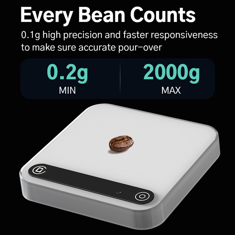 مقياس إلكتروني ثنائي السوائل ، مقياس إسبريسو ، مؤقت وزن حبوب القهوة ، مقياس مطبخ عالي الجودة ، دقيق من من من من من من حيث الوزن