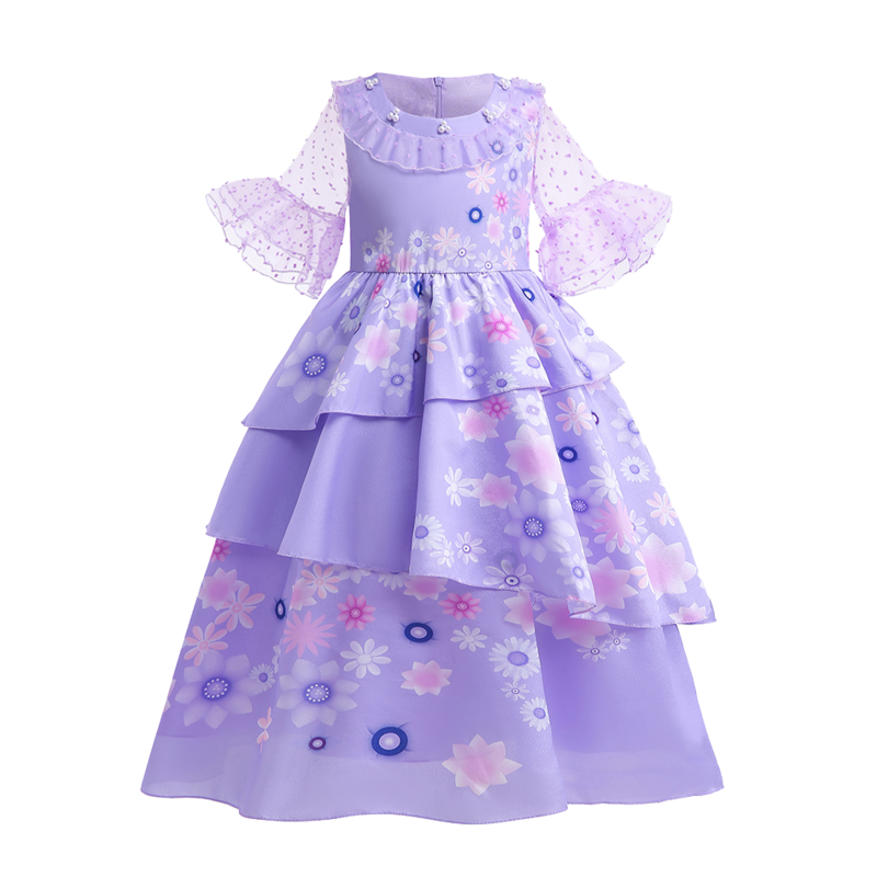 فستان الأميرة الجديد من Encanto Mirabel Madrigal للفتيات Isabela أزياء تنكرية للأطفال Dolores Pepa ملابس تنكرية للحفلات Vestidos