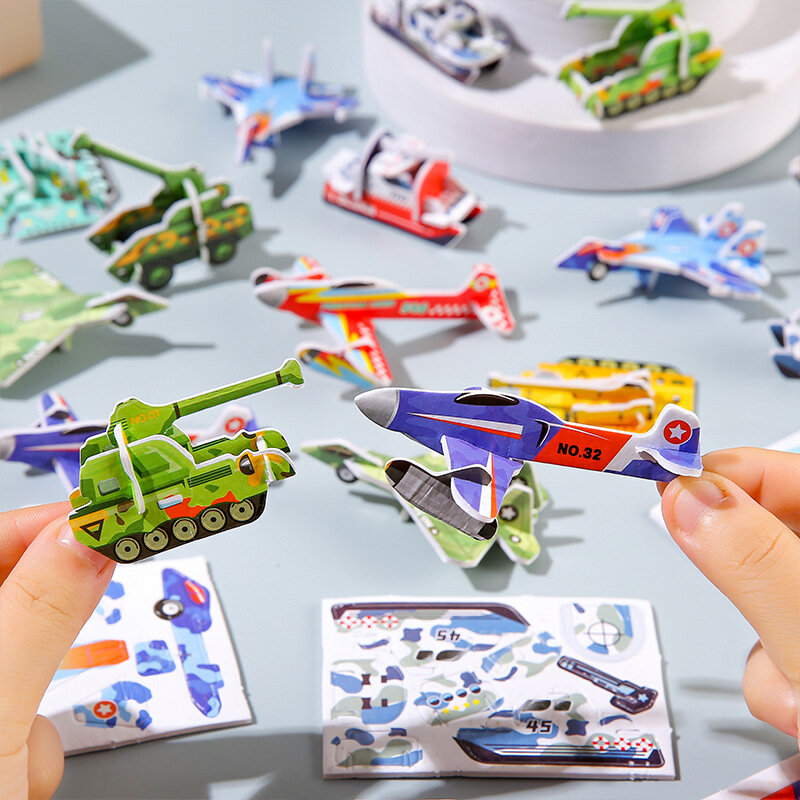 أحجية ورقية إبداعية ثلاثية الأبعاد للأطفال ، أحجية صغيرة ، ألغاز ممتعة ، دبابات طائرات ، موديل عسكري ، هدايا أطفال ، 10: 50: 20