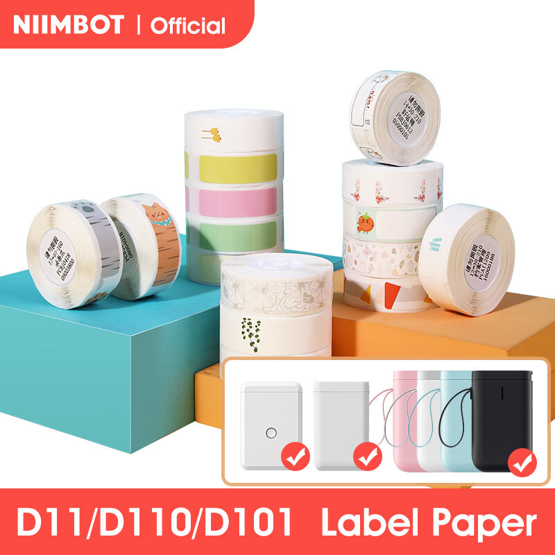 Niimbot طابعة جيب تسميات الشريط صانع الطابعة للملصقات D110 D11 D101 وضع العلامات ورقة التسمية ذاتية اللصق لمكتب المنزل