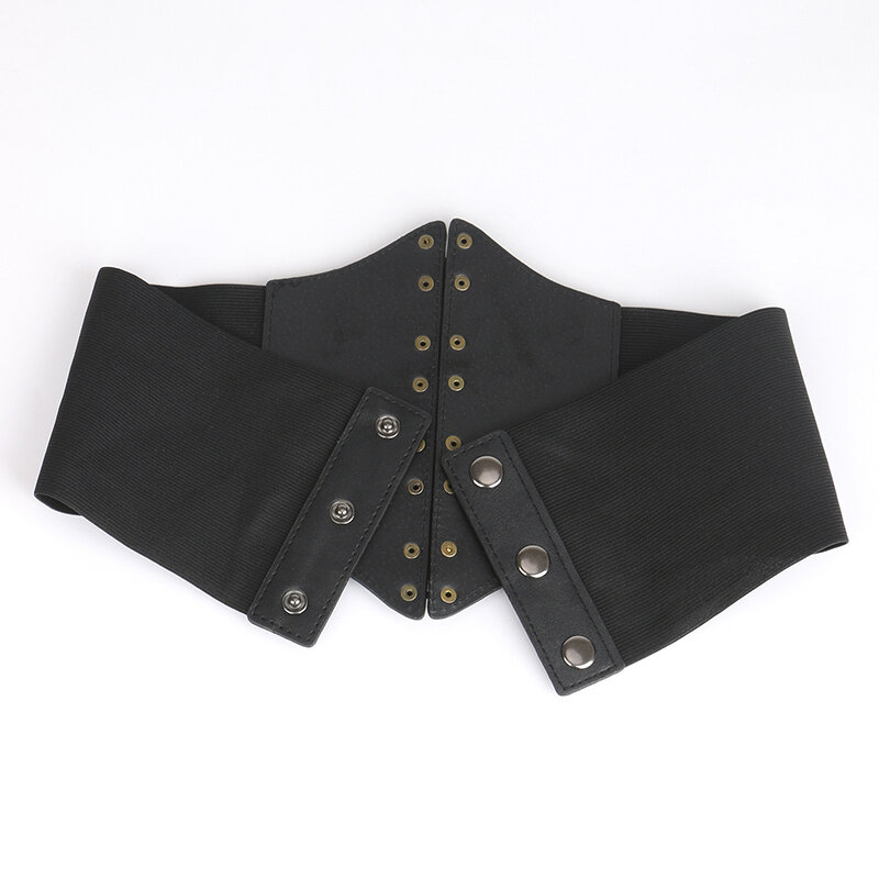 الرجعية النساء واسعة حزام Steampunk بولي Leather الجلود مزلاج أحزمة لسيدة متعددة الأبعاد تصميم الشعور مشد معطف فستان ديكور الخصر حزام