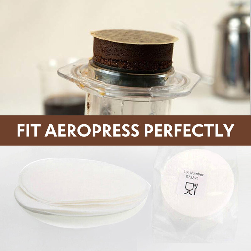 350 قطعة ورق فلتر القهوة متوافق مع Aeropress ، مايكرو ورقة مرشحات 64 مللي متر