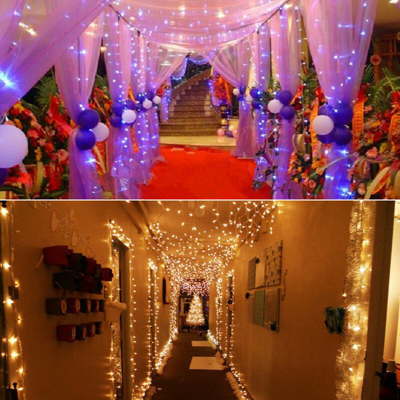 في الهواء الطلق LED أضواء سلسلة جارلاند ، الجنية الخفيفة ، 8 طرق ، عطلة عيد الميلاد ، حفل زفاف ، 5 متر ، 10 متر ، 20 متر ، 30 متر ، 50 متر ، 100 متر