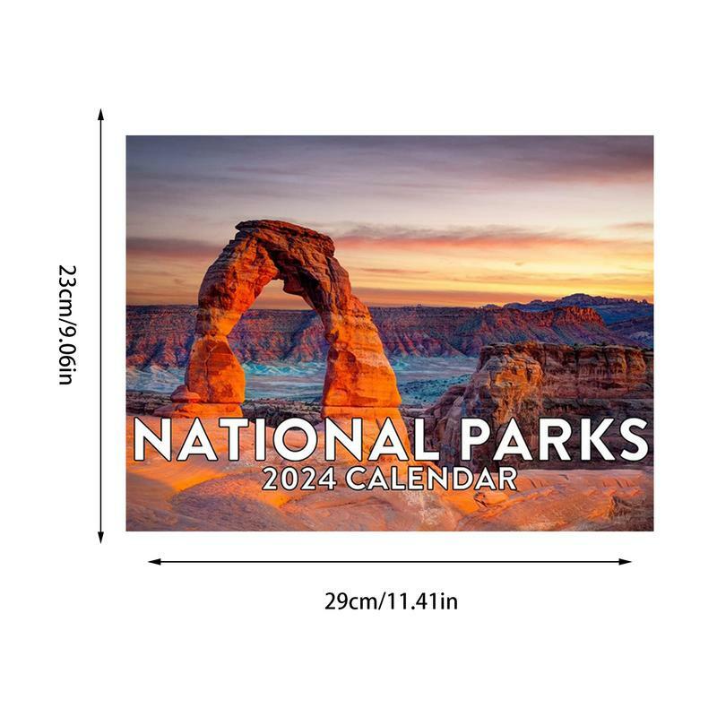 تقويم جداري للحديقة الوطنية مع صور جميلة ذات مناظر خلابة لخريطة أمريكا وتقويم طبيعي وهدايا شهرية لمدة 12 شهرًا
