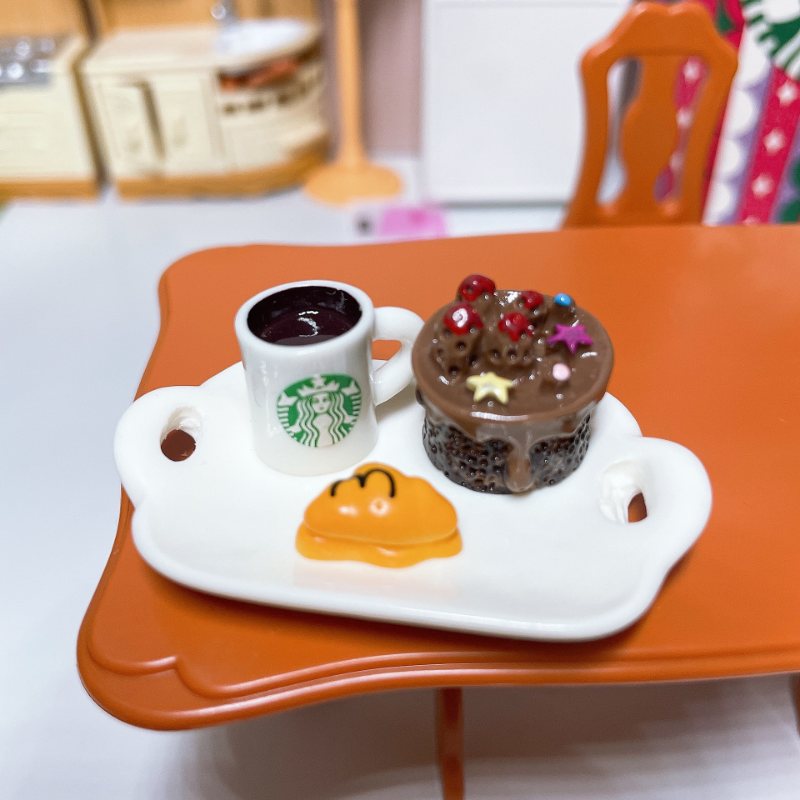 دمية لعبة حلوى مصغرة دمية منزل لعبة الإبداعية كعكة القهوة الصغيرة الخبز مجموعة لوحة نموذج سطح المكتب الحلي الاطفال الهدايا