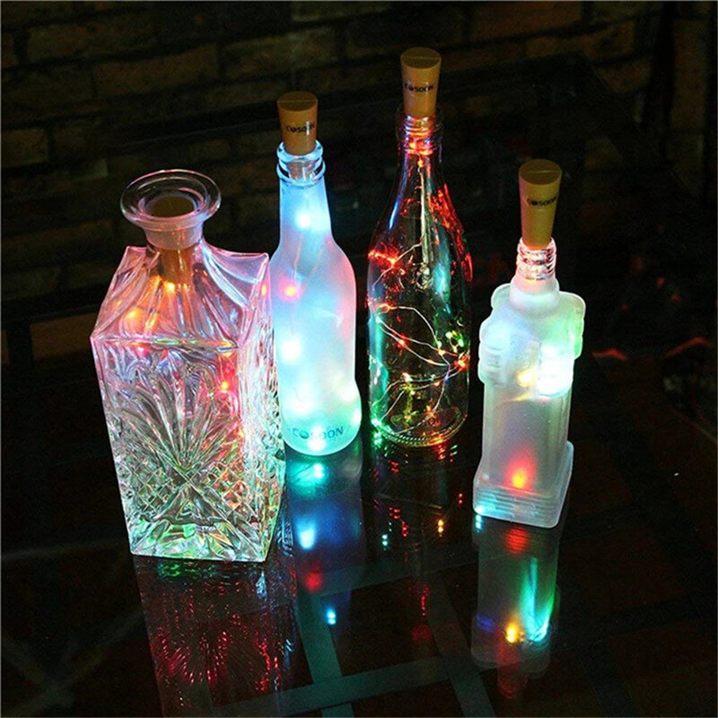 10 قطعة 2 متر 20 المصابيح الشمسية زجاجة نبيذ أضواء سلسلة IP65 مقاوم للماء الأسلاك النحاسية الفلين على شكل الجنية أضواء لحفل الزفاف زينة عيد الميلاد