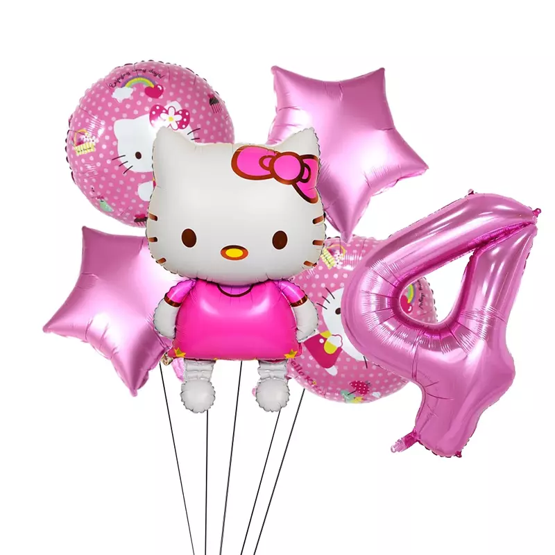 مرحبا كيتي الطرف الديكور بالون الكرتون ضخمة الوردي جولة 18 بوصة بالون حفلة عيد ميلاد لوازم الاطفال لصالح استحمام الطفل هدية