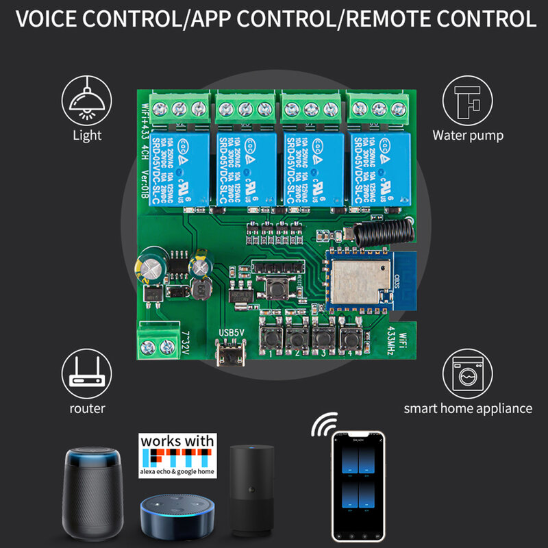 وحدة تحكم التبديل قاطع الدائرة الذكية ، تطبيق التحكم الصوتي ، وظيفة توقيت التحكم عن بعد ، أداء موثوق