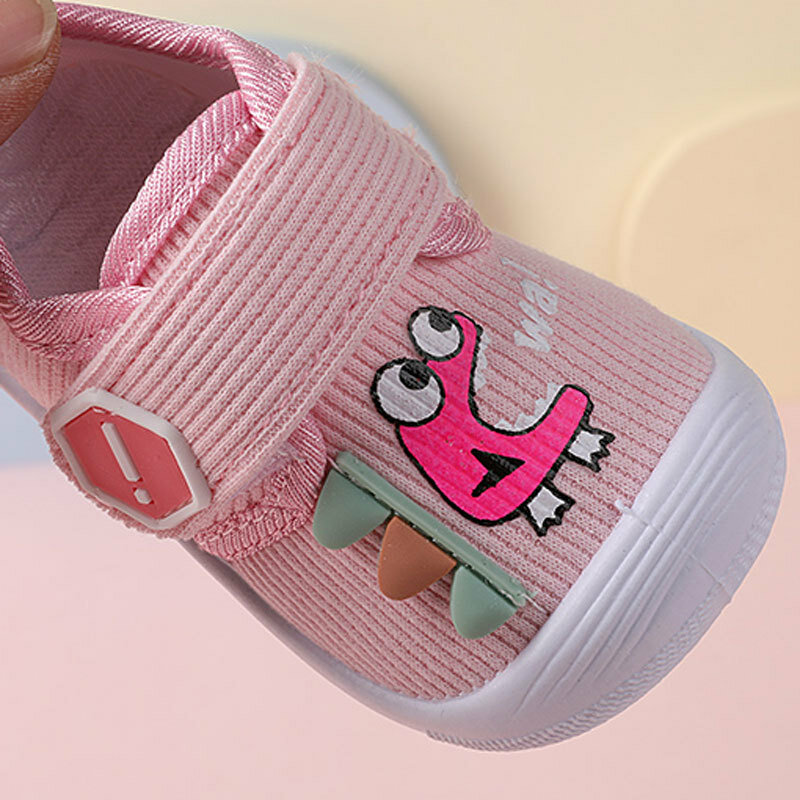 أحذية رياضية ناعمة ذات صوت خفيف للأطفال الرضع ، رسومات كرتونية لطيفة ، أحذية للأطفال الصغار للمشي ، وردي ، طفلة وحديثي الولادة ، 0-36 شهرًا