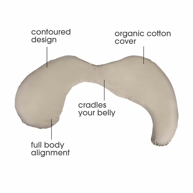 وسادة حمل للجسم بالكامل بقطن عضوي ، وسادة سهلة الإزالة ، غطاء بسكويت لدعم كامل الجسم