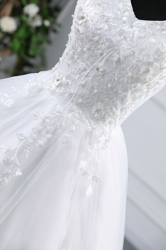 فساتين زفاف أنيقة برقبة على شكل حرف V ، فساتين زفاف بزهور جميلة ، لون مخصص ، Ruiente ، صيف ، جديد ،