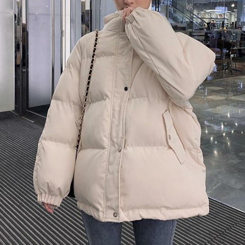 معطف طويل الأكمام خفيف الوزن للنساء ، سترة الشتاء ، جيوب كبيرة