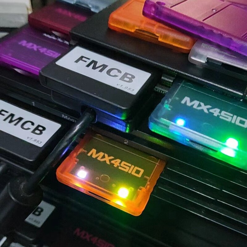 محول بطاقة SD لجميع لوحات المفاتيح ، أزرق فاتح ، PS2 MX4SIO ، بطاقة FMCB ، اختر حزمة مركبة ، PS2 ، GB ، 64 GB