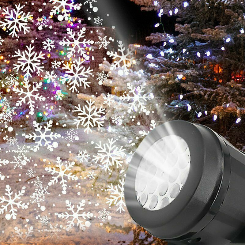 الدورية ديناميكية عيد الميلاد ندفة الثلج العارض ، أضواء LED الجنية ، الثلج الأبيض الإسقاط مصباح ، داخلي ، السنة الجديدة الحلي ، غرفة نوم