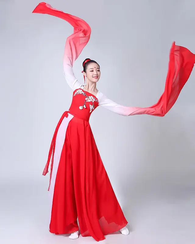 النمط الصيني Hanfu الكلاسيكية ملابس رقص s الإناث نمط جديد ملابس رقص s كم ملابس رقص