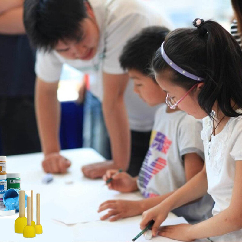 20 قطعة الإسفنج فرشاة مستديرة مجموعة الاطفال أدوات الرسم-الإسفنج اللوحة مجموعة DIY بها بنفسك أدوات الرسم في 4 أحجام للأطفال