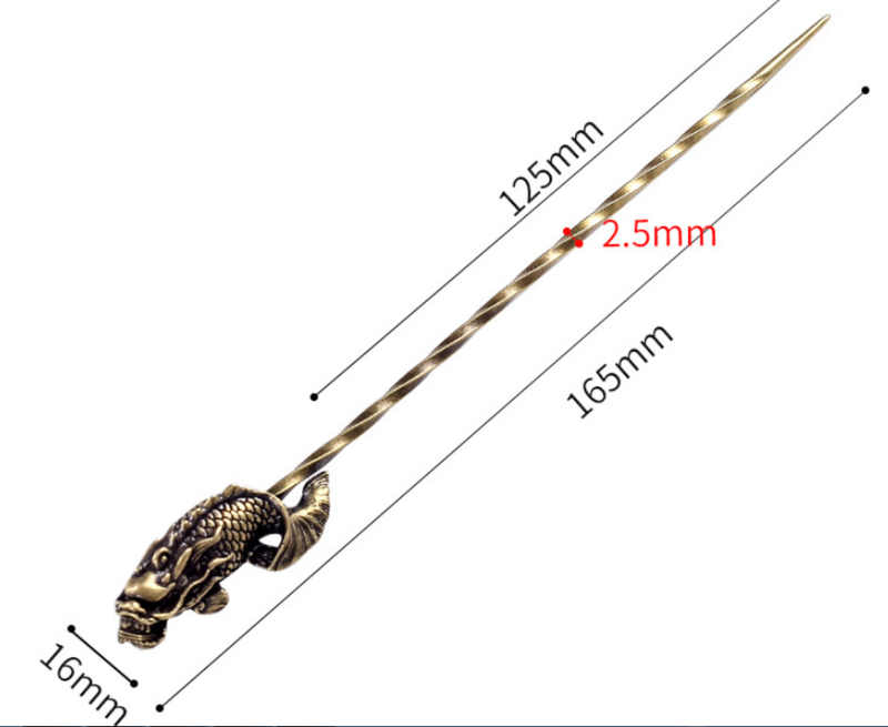 New Brass Copper Fish Cigarette Cigar Needle Knife Drill Accessories Hairpins
