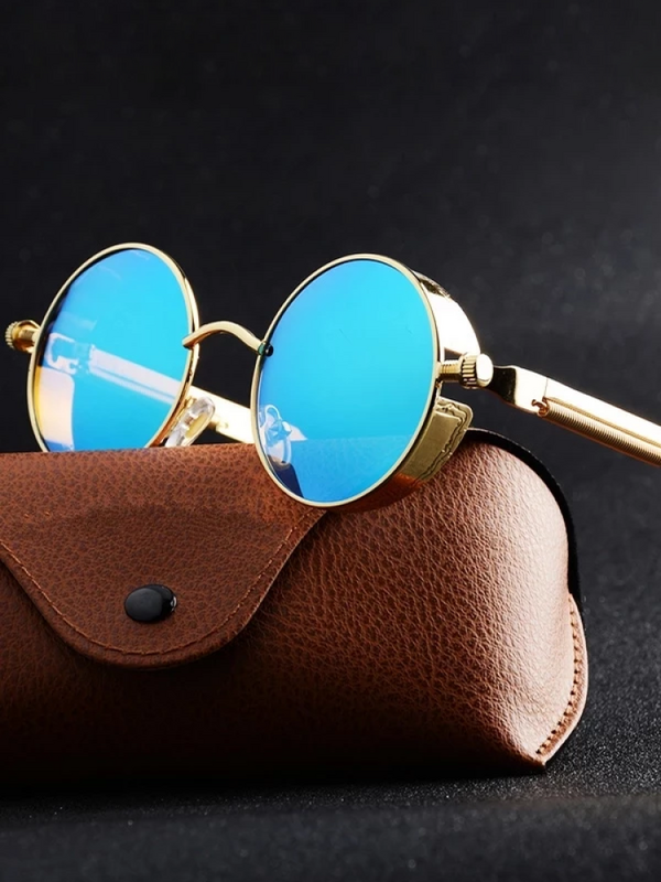 نظارة شمسية معدنية Steampunk للرجال والنساء ، نظارات مستديرة ، نظارات شمسية عتيقة ، علامة تجارية مميزة ، جودة عالية ، موضة 2021