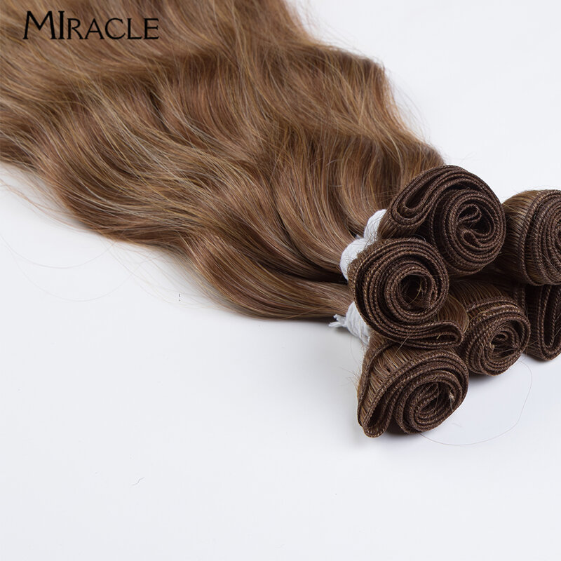 معجزة-وصلات شعر صناعية ، خصلات شعر مموج للجسم ، وصلات شعر طويلة اصطناعية ، حياكة شعر تنكرية ، 20 بوصة ، 6 بوصة