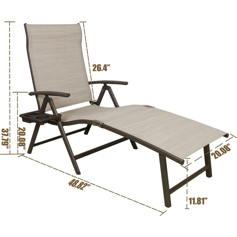 كرسي صالة كرسي خارجي ، مثالي للشاطئ ، حر في الطقس ، قابل للتعديل-بدون تجميع