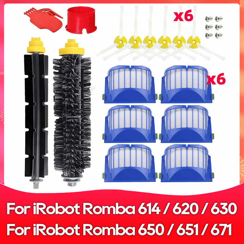 ل iRobot Roomba 614 / 620 / 630 / 650 / 651 / 671/ 660/692/ملحقات كنس روبوت فرشة جانبية رئيسية قطع غيار فلتر Hepa