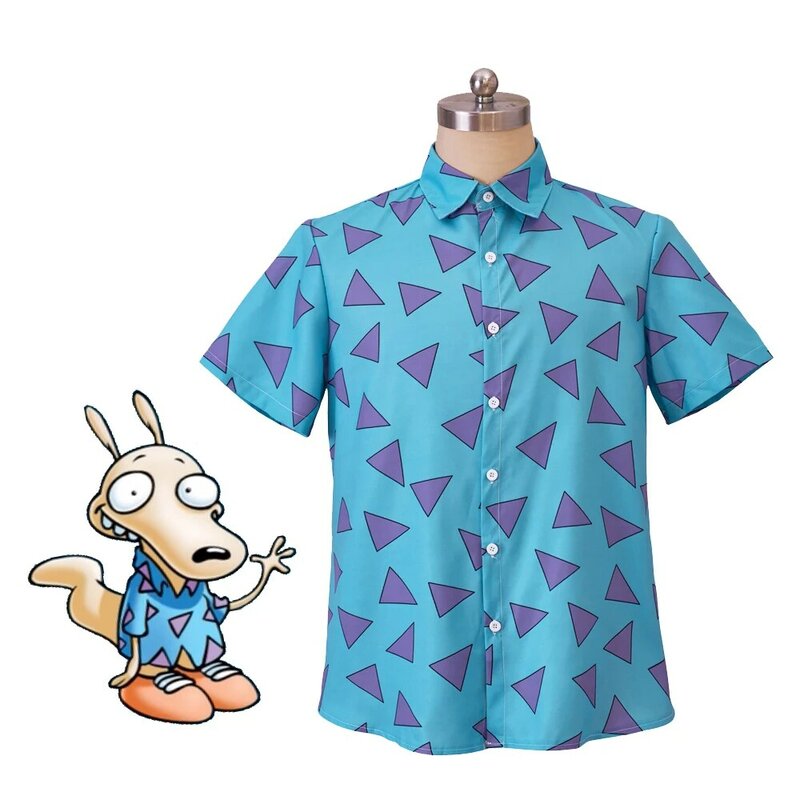قميص أنيمي روكو للحياة الحديثة ، زي تأثيري ، قميص أزرق روكو للبالغين ، قميص هاواي ثلاثي الأبعاد مطبوع ، قمصان الشاطئ الكاجوال