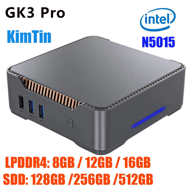 GK3 Pro Mini PC Intel Celeron N5105 16GB/512GB Windows 11 Pro كمبيوتر للألعاب ، 4K 60Hz HDMI VGA Win 11 8GB 128GB Minipc Linux