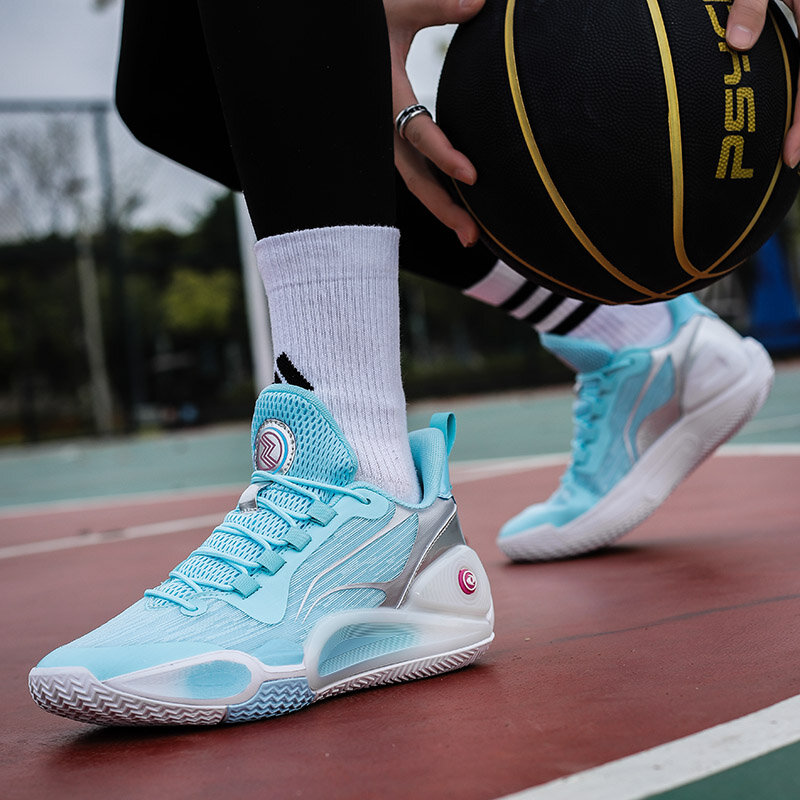 أحذية تدريب كرة السلة الاحترافية للرجال ، أحذية رياضية زرقاء عالية الجودة ، ملابس الشارع ، أحذية رياضية لثقافة كرة السلة