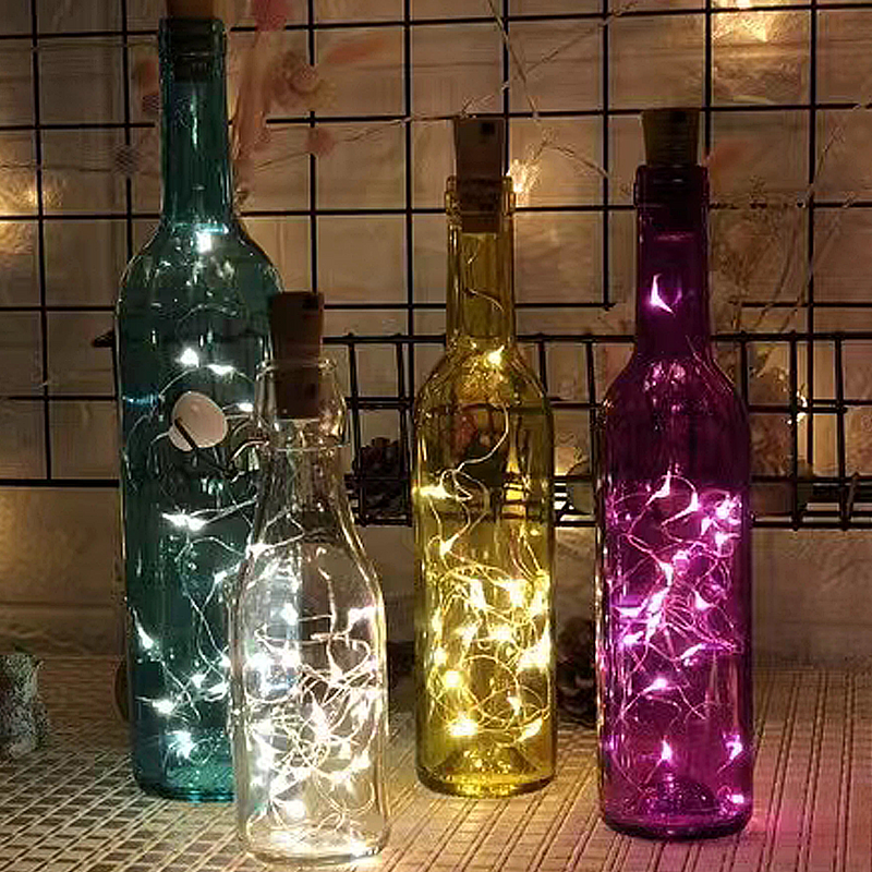 شريط LED زجاجة النبيذ الفلين سلسلة أضواء الجنية أضواء IP65 مقاوم للماء الديكور ضوء DIY بها بنفسك عيد الميلاد الزفاف فندق حفلة أكاليل
