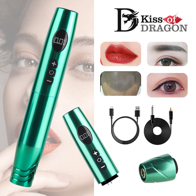 Kiss of Dragon آلة الوشم الدائم قلم الحواجب اللاسلكي للمكياج مع وضع دوار كحل الشفاه آلات خياطة