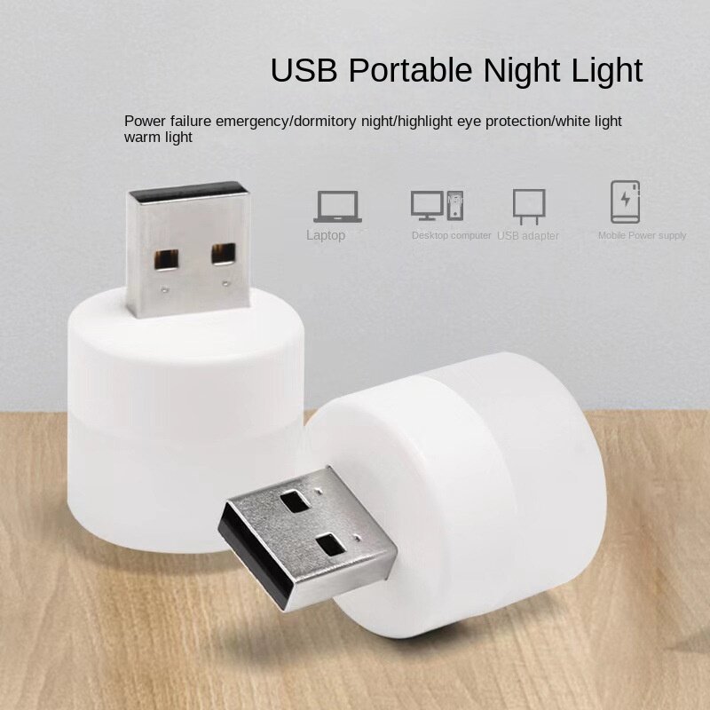 USB التوصيل مصباح الكمبيوتر المحمول الطاقة شحن USB مصابيح كتاب صغير LED حماية العين القراءة ضوء صغير مستدير ضوء الليل ضوء