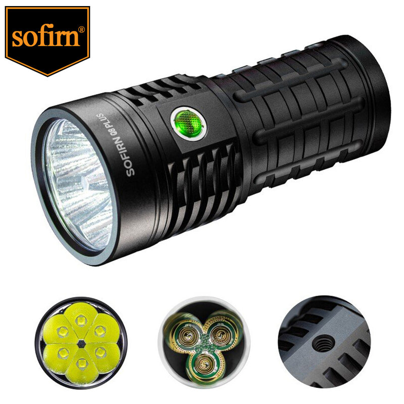 Sofirn Q8 Plus سوبر قوية LED مصباح يدوي 16000lm USB C قابلة للشحن 21700 Anduril 2.0 الشعلة XHP50B عكس الشحن