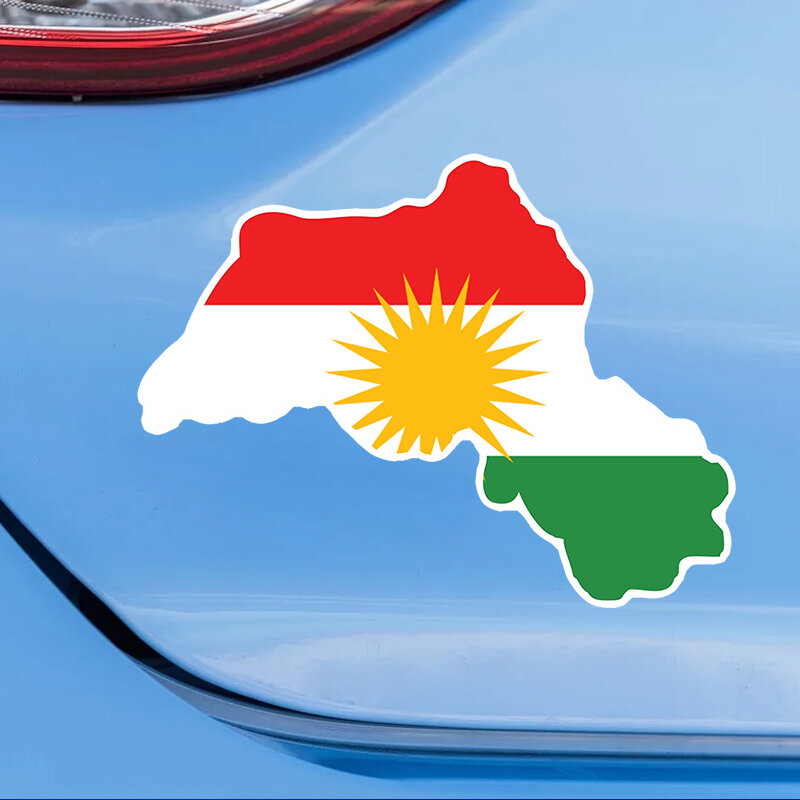 كردستان الأكراد خريطة ملصق للسيارة ، موتو خريطة العلم ، ملصق حائط من الفينيل ، خارج الجدار الديكور ، S62409 #