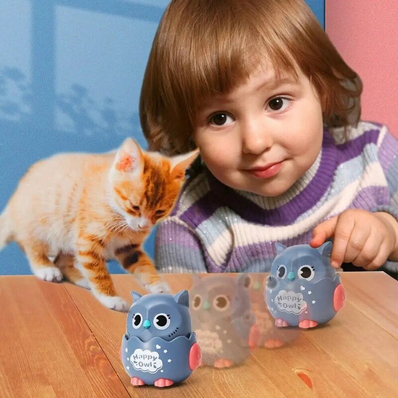 لعبة بلاستيكية للقطط تعمل بالساعة للأطفال ، ألعاب حيوانات أليفة كلاسيكية ، على شكل بومة ، هدايا أطفال