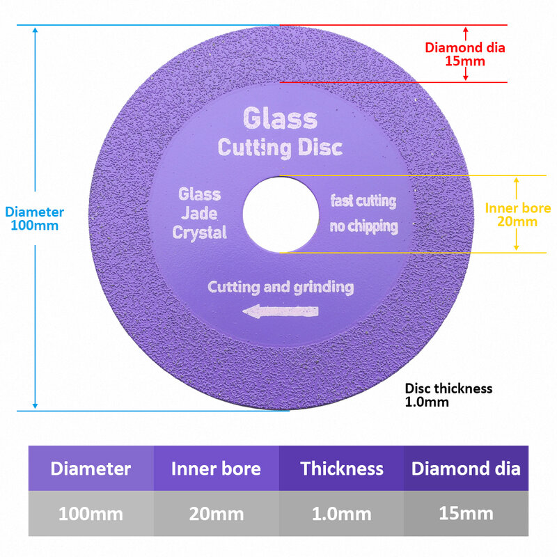 NINDEJIN 1 قطعة قطع الزجاج القرص 100 مللي متر 115 مللي متر 125 مللي متر الماس الزجاج قطع شفرة بلاط السيراميك الرخام تلميع طحن شفرة المنشار