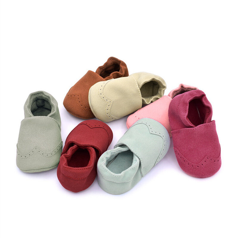 حذاء جلد نوبوك للأطفال ، حذاء موكاسين ناعم عالي الجودة للأطفال البنات والأولاد ، حذاء حديثي الولادة للمشي الأول