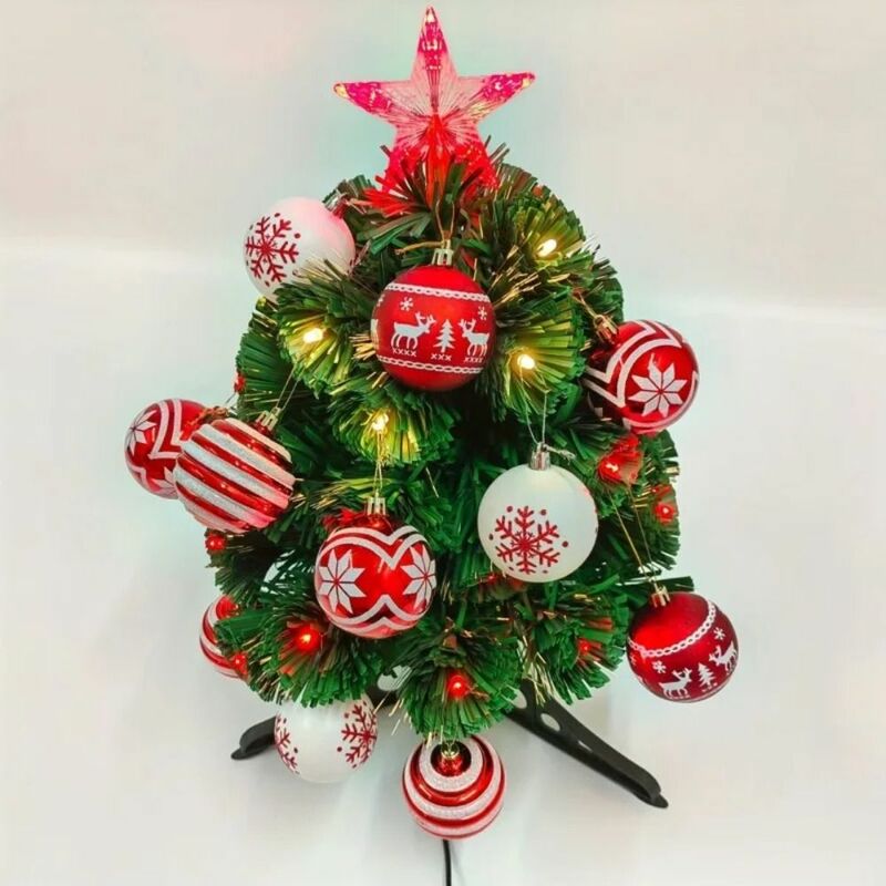 رسمت شجرة عيد الميلاد زخرفة ، معلقة قلادة ، ديكور المنزل ، هدية السنة الجديدة ، عطلة ، 6 سنتيمتر ، 24 قطعة